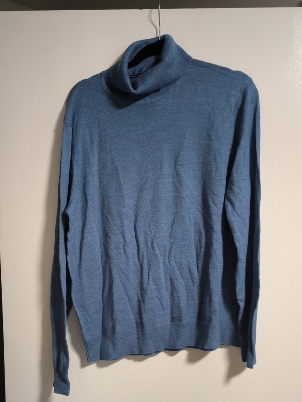 Men's Blue Turtleneck Sweater